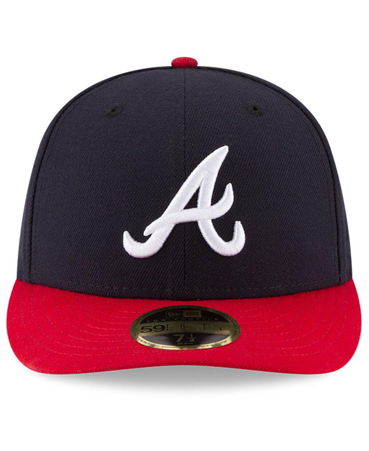 New Era Men'sRed Atlanta Braves National Baseball Hall of Fame Low Profile 59FIFTY Fitted Hat - Navy, Red