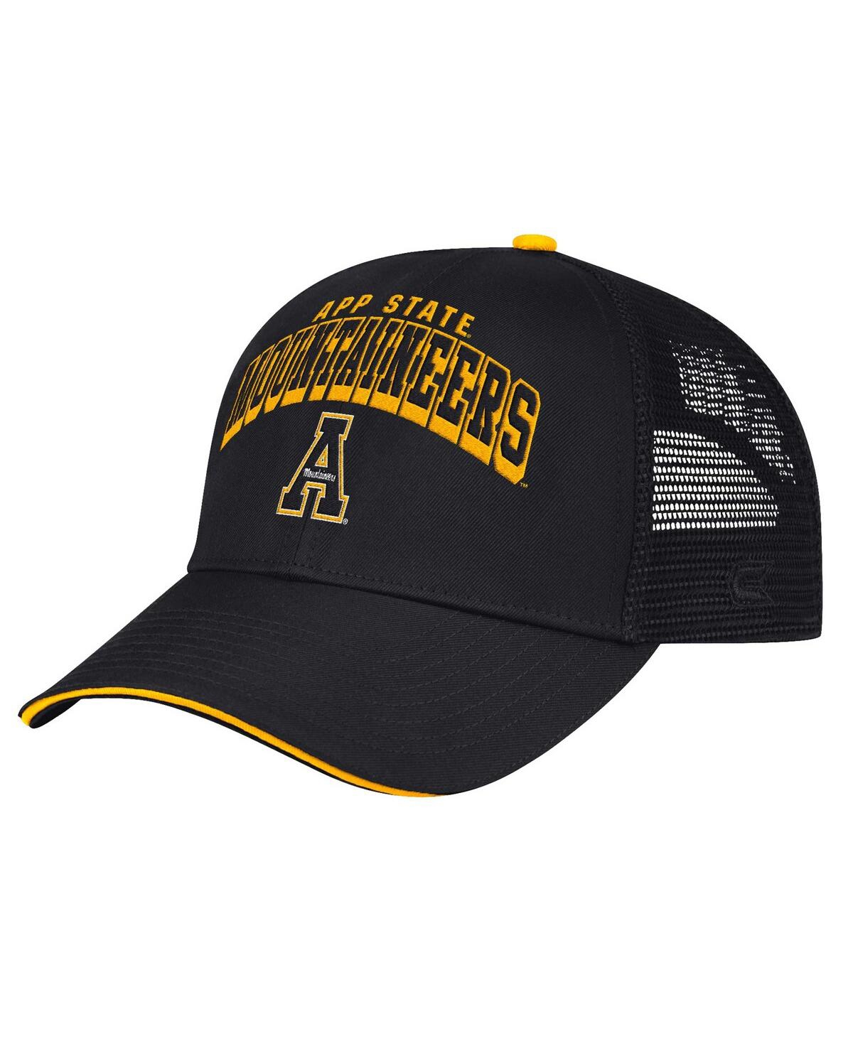 Colosseum Men's Black Appalachian State Mountaineers Wyatt Primary Team Trucker Adjustable Hat In Black