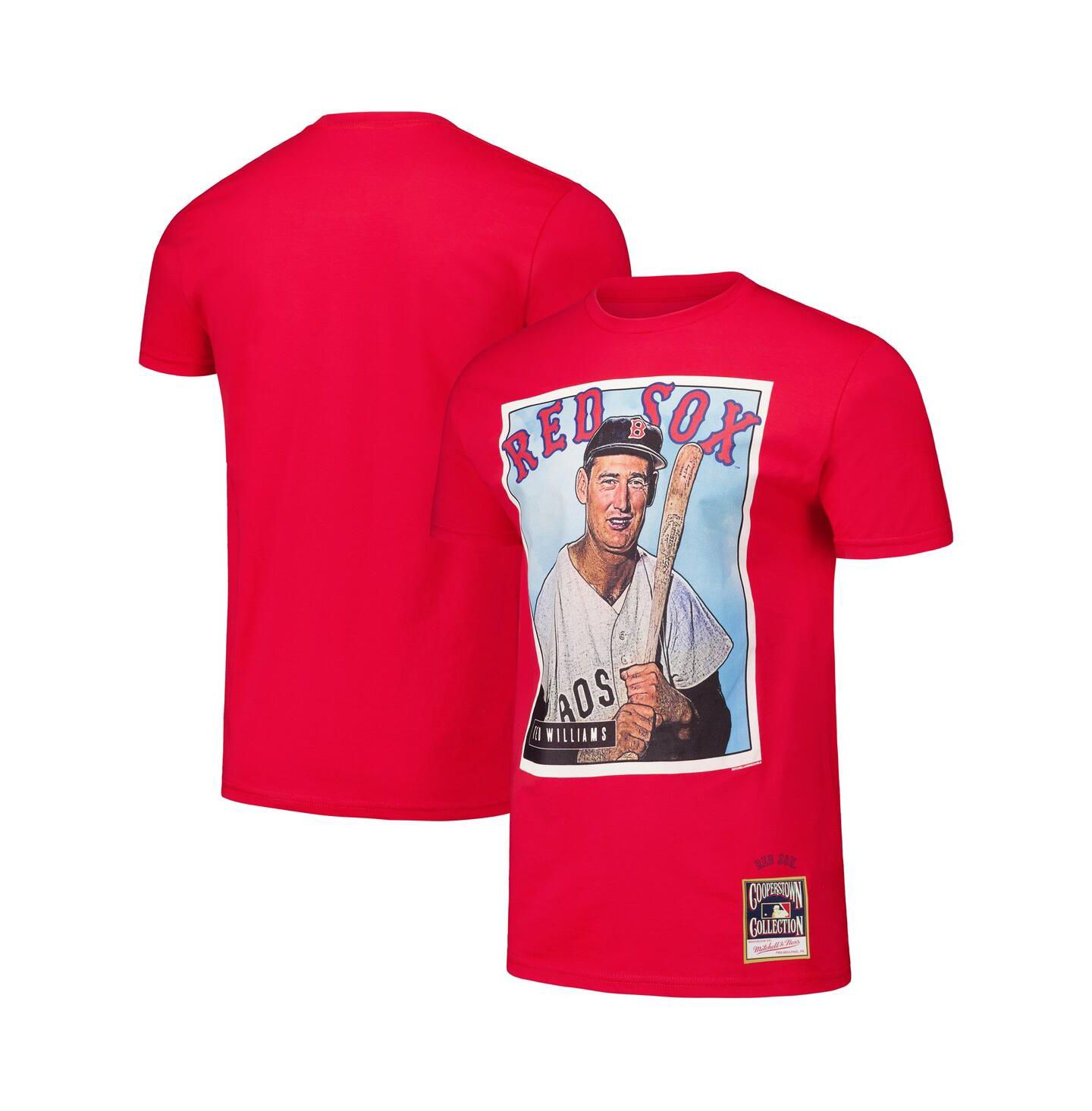 Мужская футболка Mitchell & Ness Ted Williams Red Boston Red Sox Cooperstown Collection Collectors Connection — фото 1