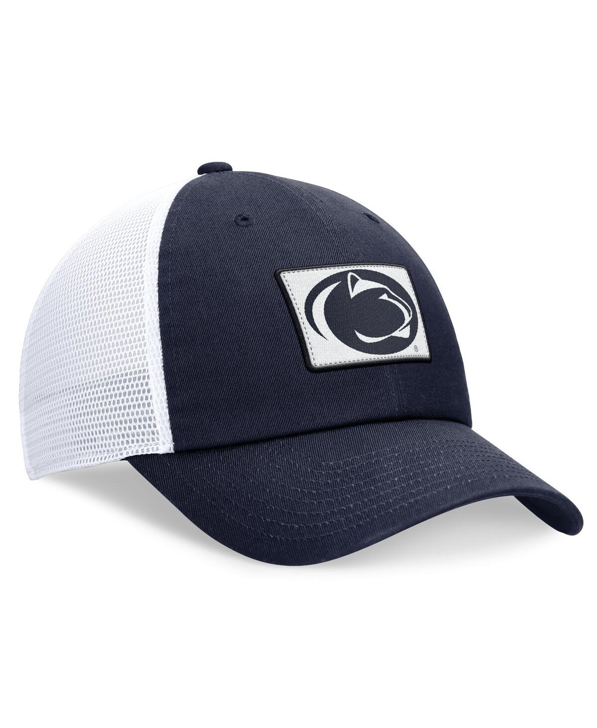 Nike Men'sWhite Penn State Nittany Lions Primetime Club Trucker Adjustable Hat - Navy, White