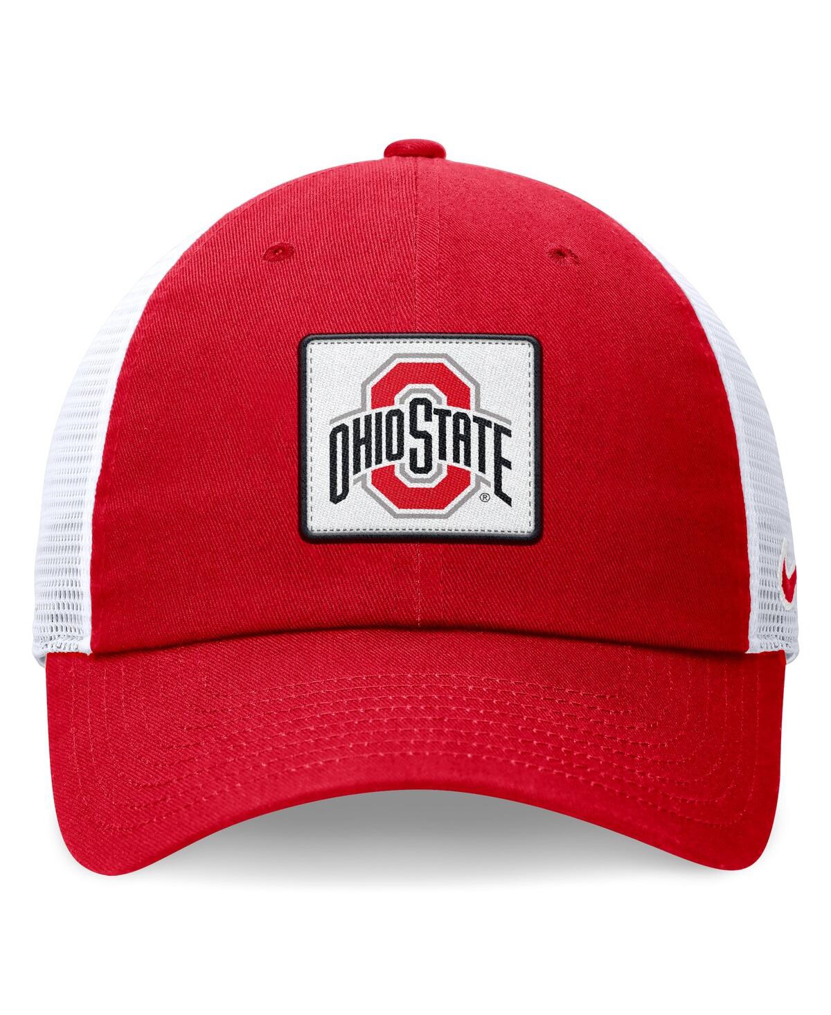 Nike Men'sWhite Ohio State Buckeyes Primetime Club Trucker Adjustable Hat - Scarlet, White