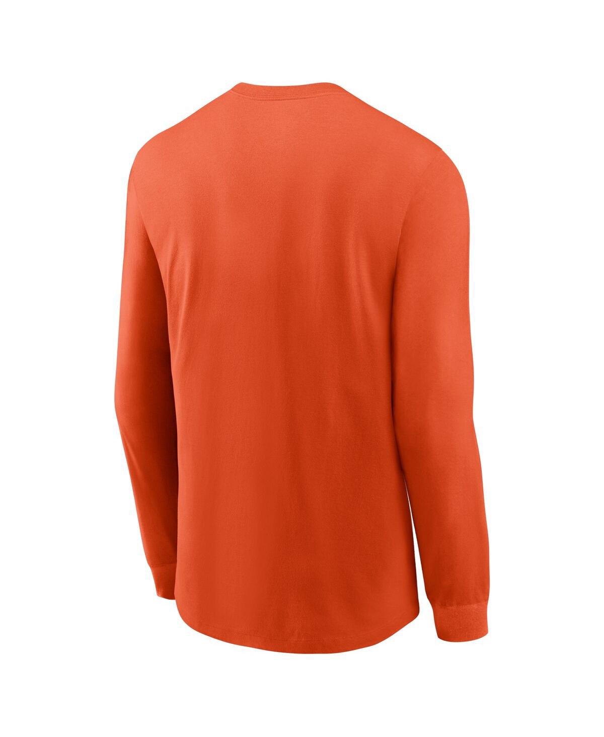 Nike Men'sClemson Tigers Primary Logo Long Sleeve T-Shirt - Orange