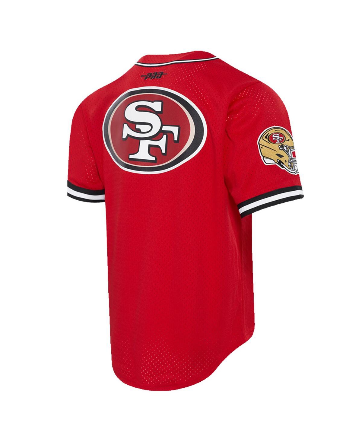 Pro Standard Men's Brock PurdySan Francisco 49ers Mesh Button-Up Baseball Jersey - Scarlet