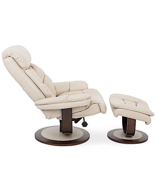 Furniture Aby Leather Recliner Chair & Ottoman Furniture Macy's