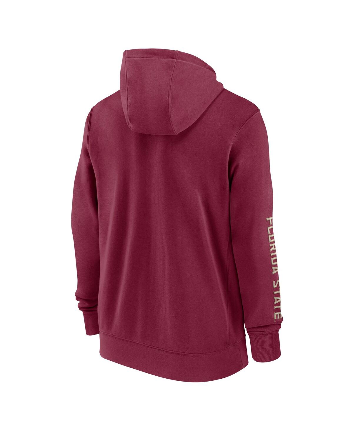 Nike Men'sFlorida State Seminoles 2024 Sideline Full-Zip Hoodie - Garnet, White
