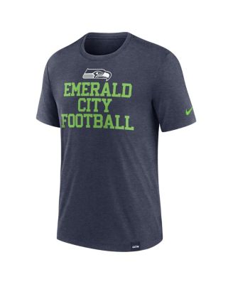 Men's Heather College Navy Seattle Seahawks Blitz Tri-Blend T-Shirt