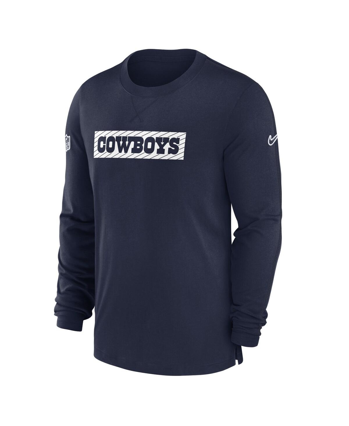 Nike Men's Navy Dallas Cowboys 2024/25 Sideline Player Tri-blend Performance Long Sleeve T-shirt In Navy