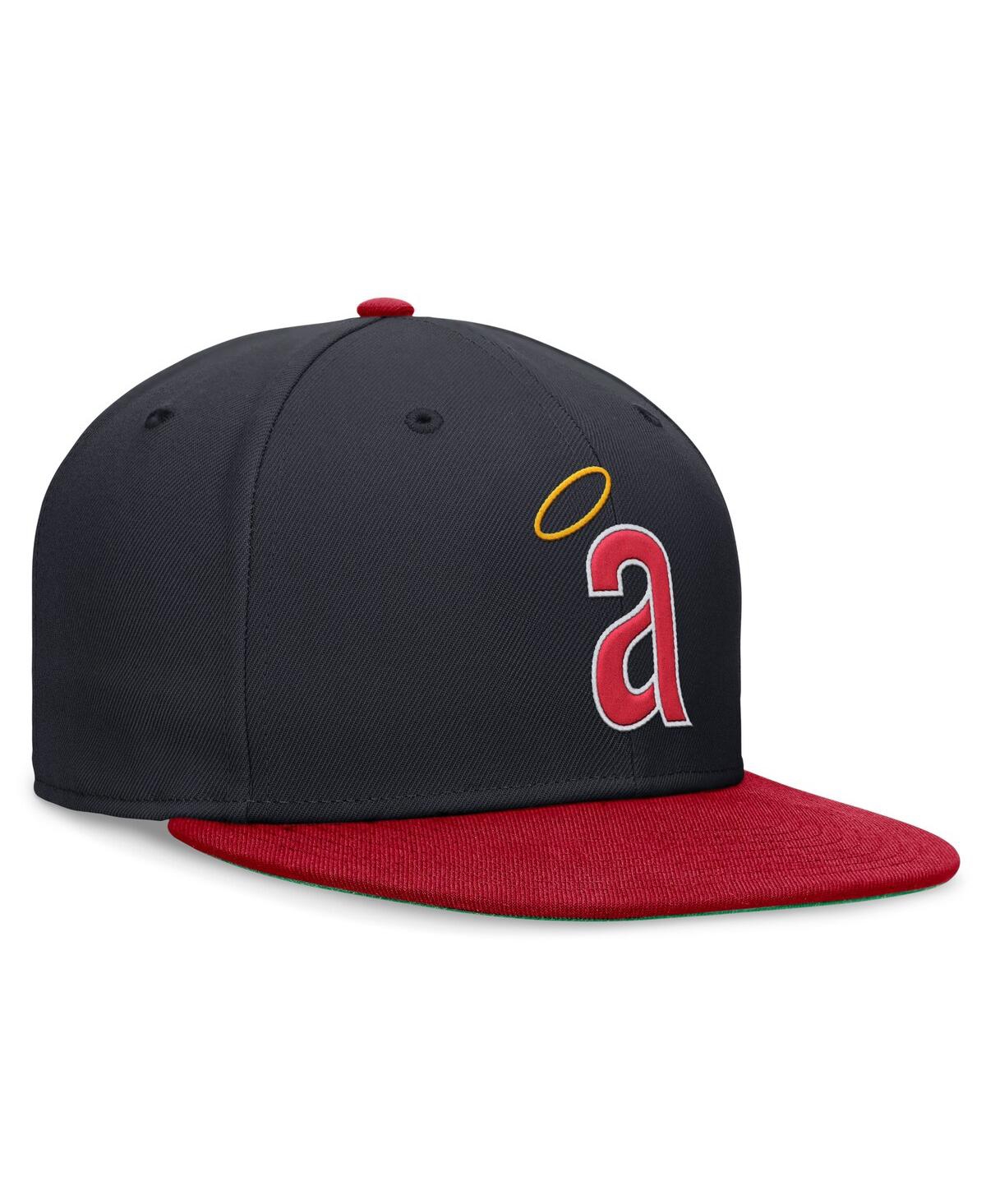 Nike Men's Navy/red California Angels Rewind Cooperstown True Performance Fitted Hat In Navy,red