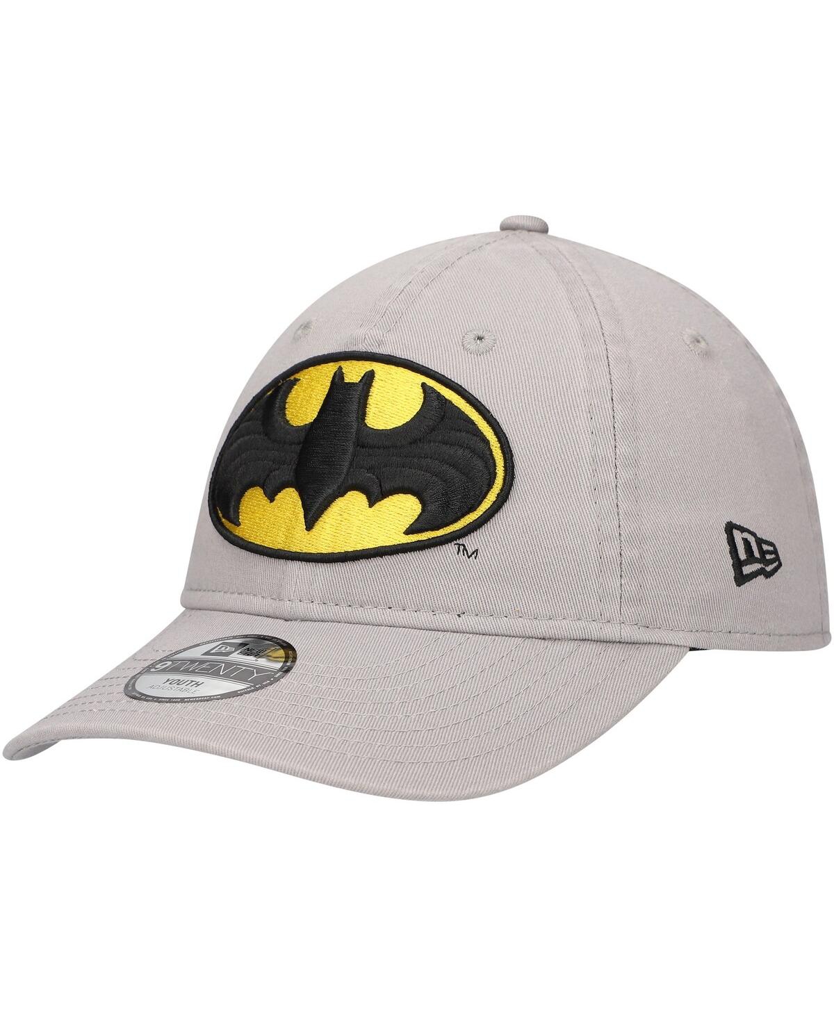 New Era Big Boys And Girls Gray Batman 9twenty Adjustable Hat In Gray