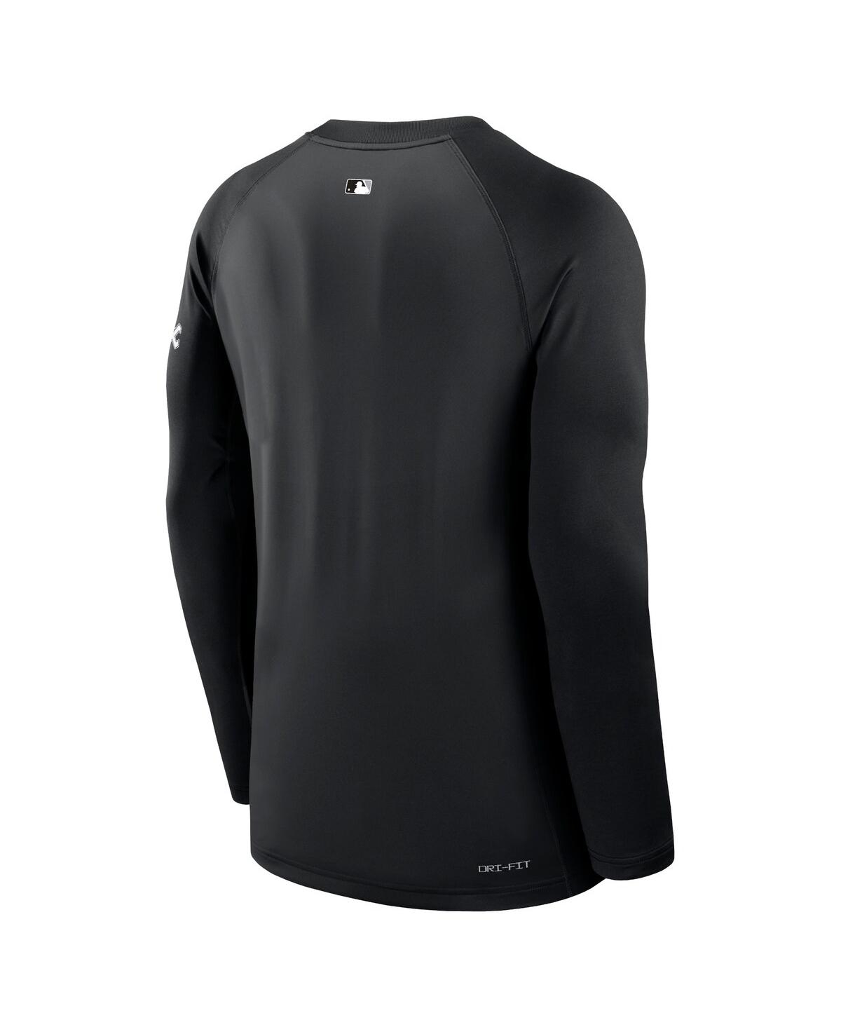 Nike Men'sChicago White Sox Authentic Collection Game Time Raglan Performance Long Sleeve T-Shirt - Black
