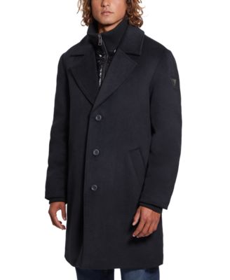 Men's Wool Blend Coat with Removable Quilted Bib
