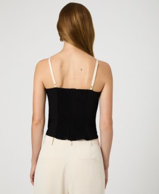 Women's Azra Corset-Strap Twill Top