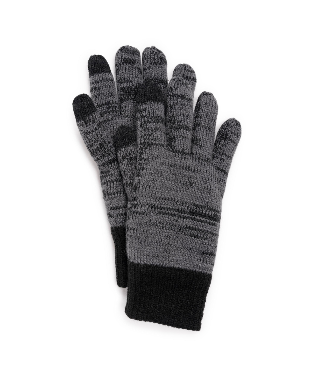 Men's Heat Retainer Gloves, Pewter/Ebony Marl, One Size - Pewter/ebony marl