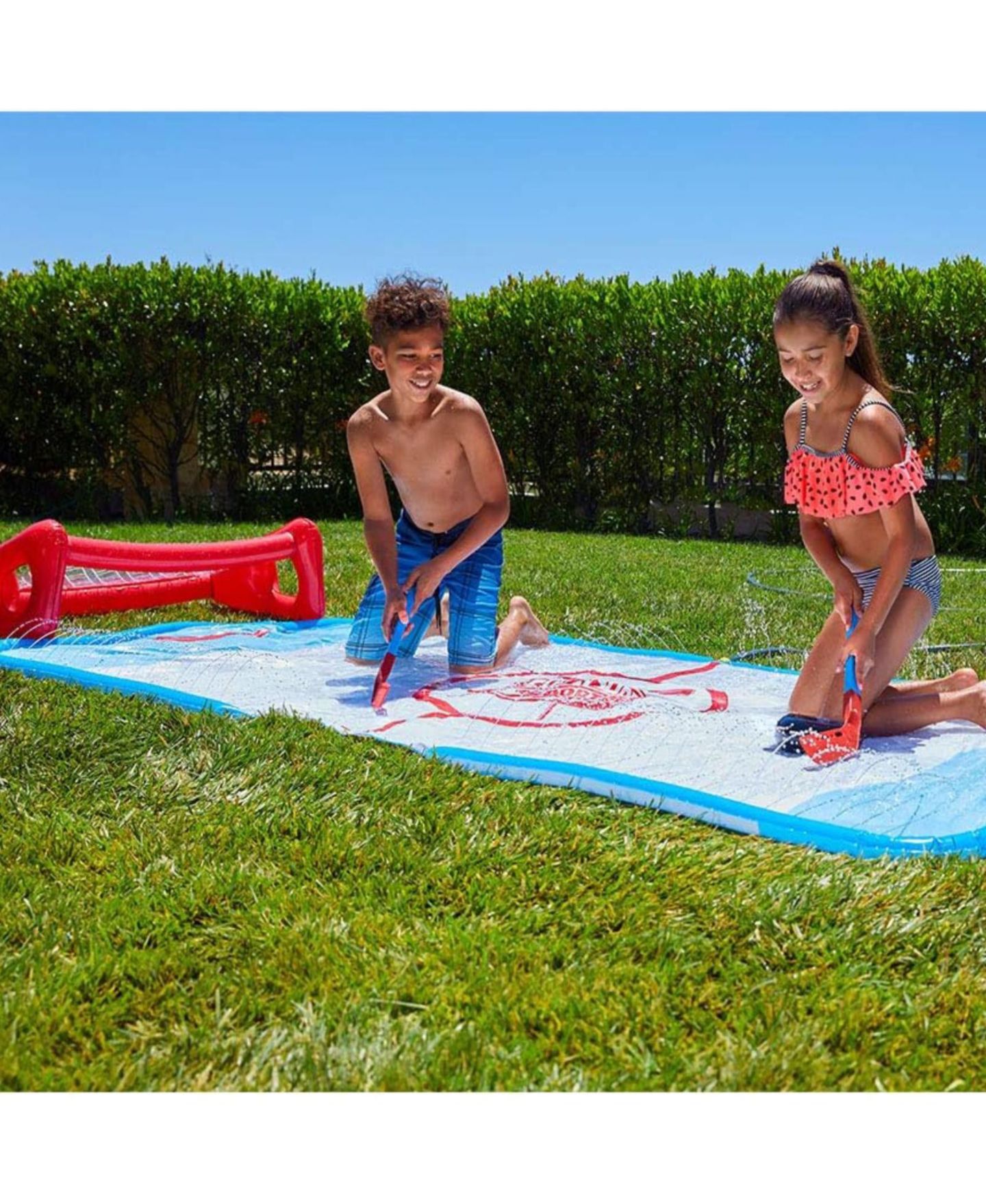 Детские игрушки Wham-o Slip N Slide Water Knee Hockey Goals Set for Lawn Backyard, цвет: Белый — фото 6