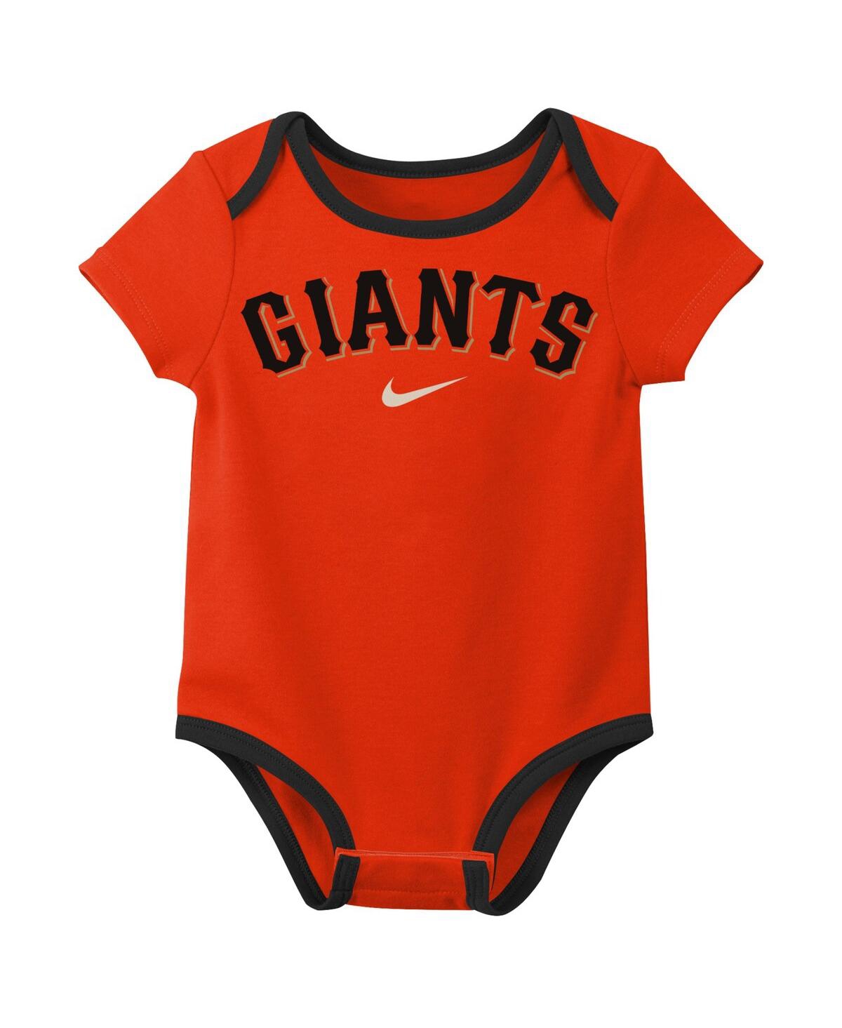 Nike Baby Boys And Girls San Francisco Giants Authentic Collection Three-pack Bodysuit Set In Multi