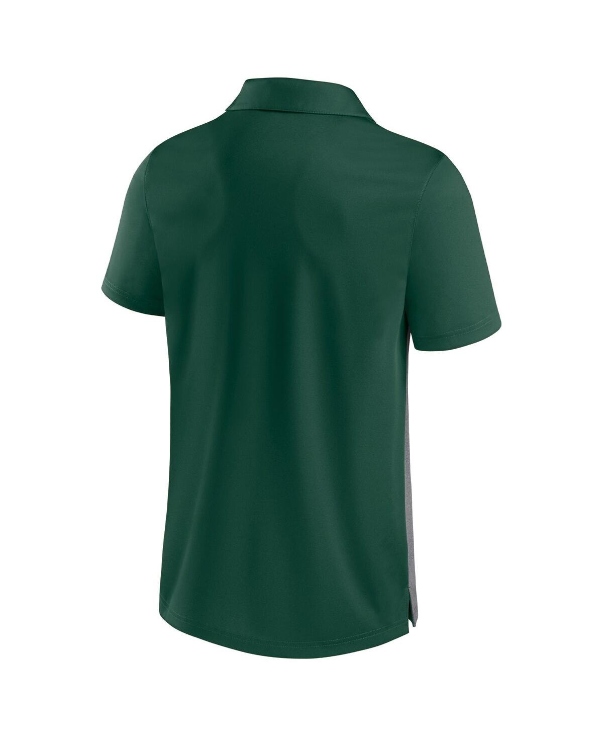 Fanatics Men's HunterHeathered Gray Miami Hurricanes Split Block Color Block Polo - Green