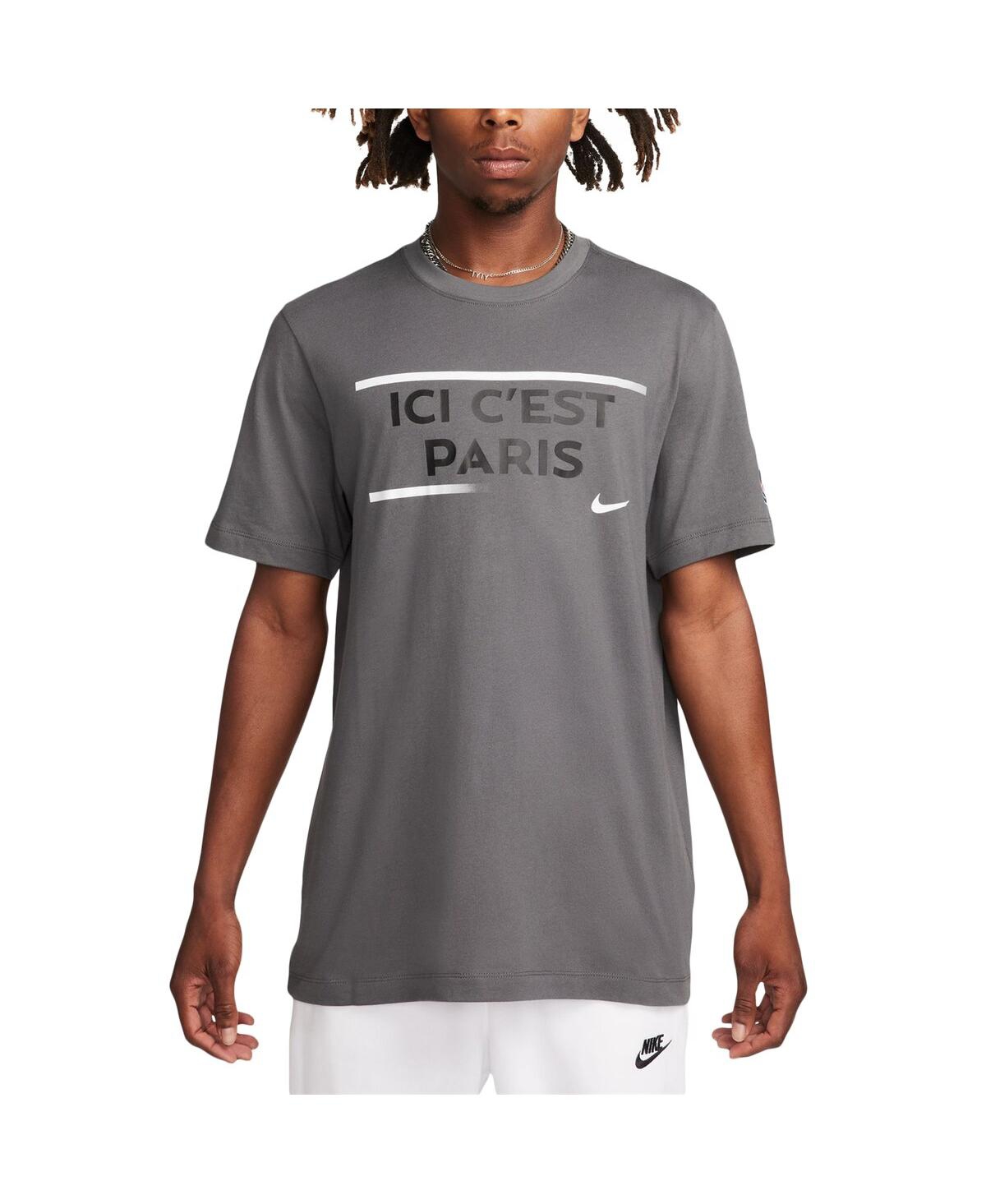 Nike Men's Gray Paris Saint-germain Verbiage T-shirt In Gray