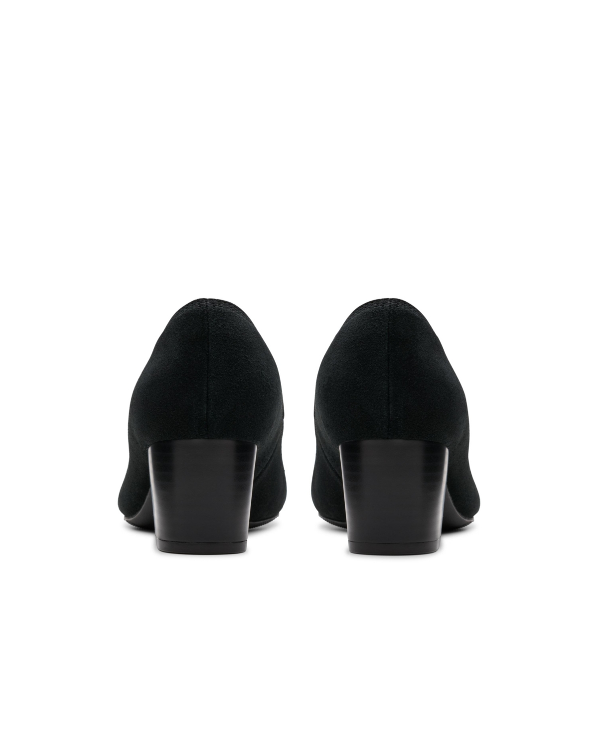 Clarks Teresa Step Womens Suede Pointed Toe Block Heels In Black Suede