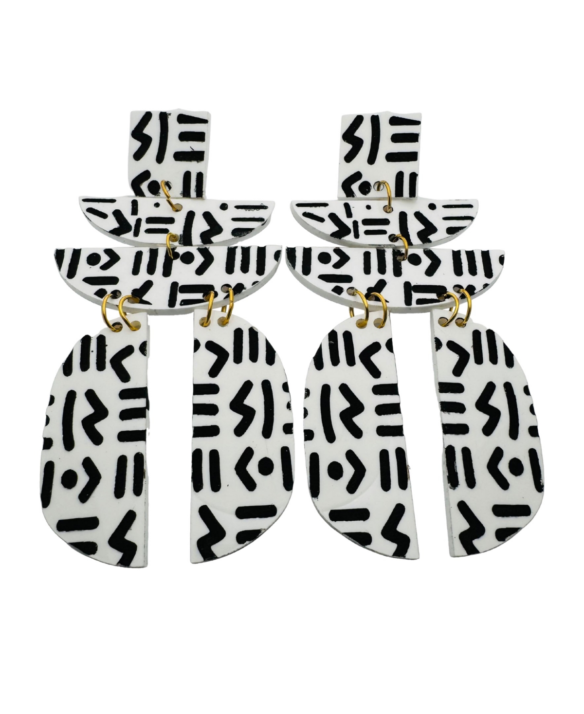 Geometric Dangle Earrings - Multi