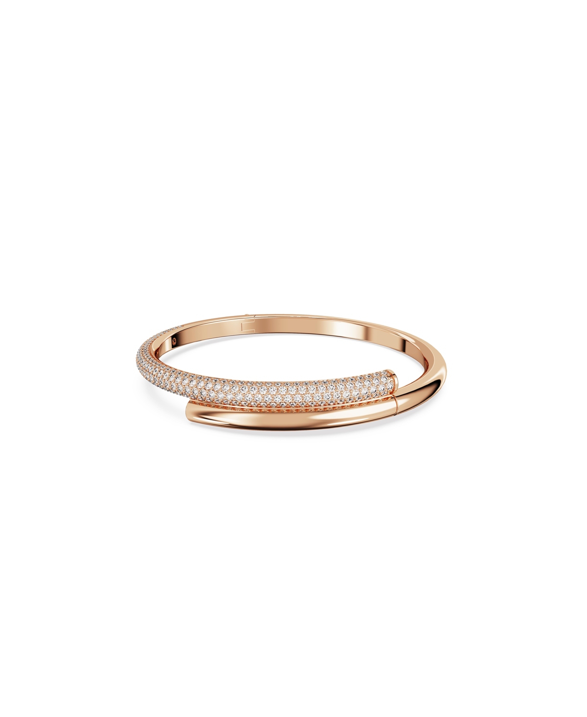 Swarovski Dextera Magnetic Closure, White, Rose Gold-tone Plated Bangle