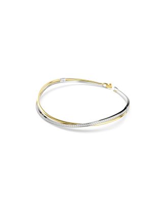 Hyperbola Round Cut, White, Mixed Metal Finish Choker