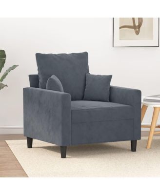 Sofa Chair Dark Gray 23.6" Velvet