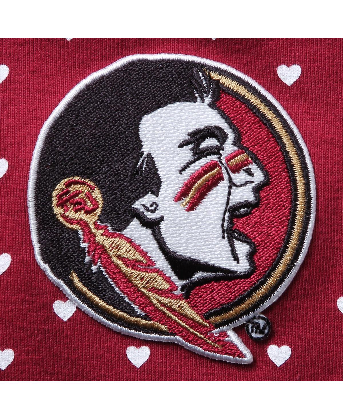 Shop Two Feet Ahead Girls Baby Boys And Girls Garnet Florida State Seminoles Hearts Bodysuit And Headband Set