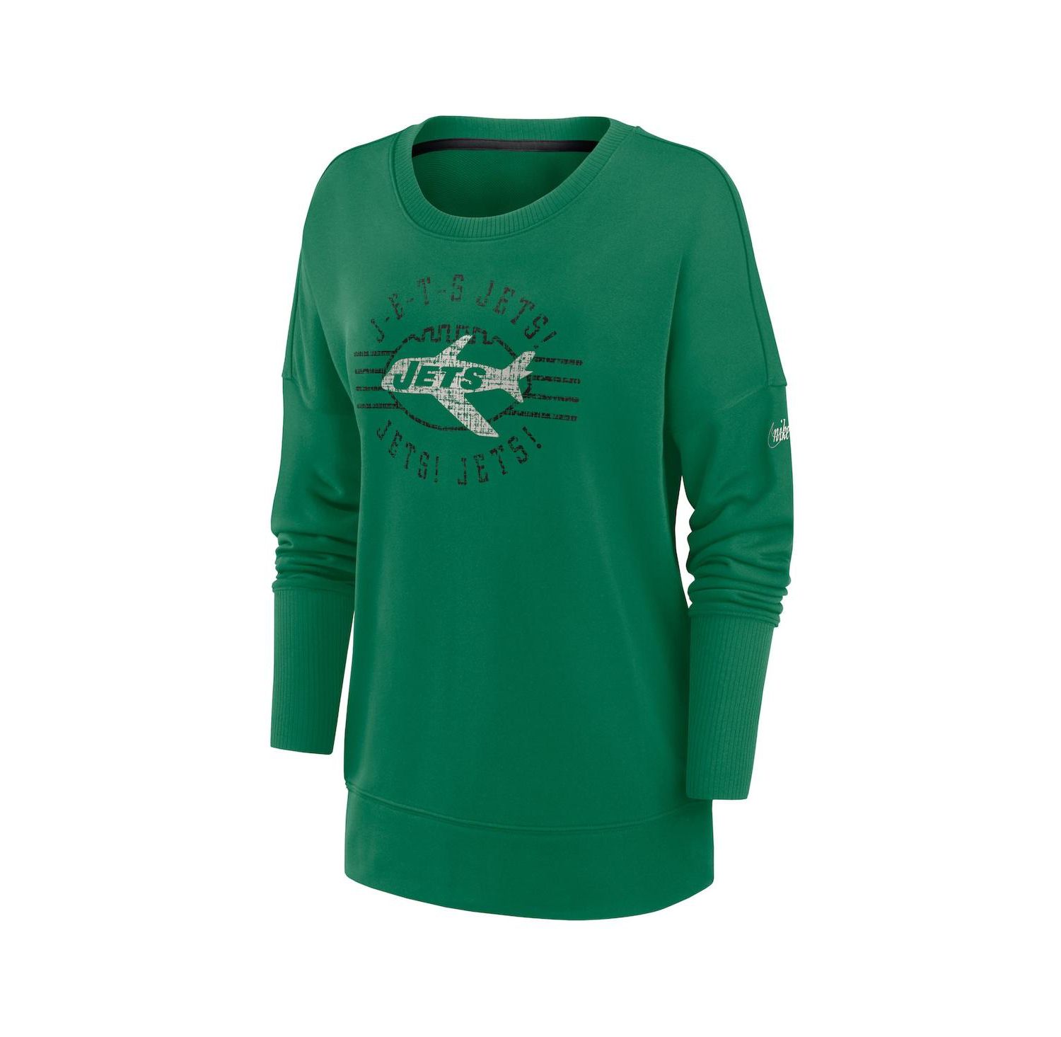 Women's Green New York Jets Rewind Playback Icon Performance Pullover Sweatshirt