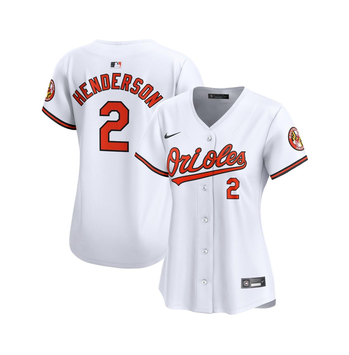 Женский топ Nike Gunnar Henderson White Baltimore Orioles Home Limited Player Jersey — фото 1