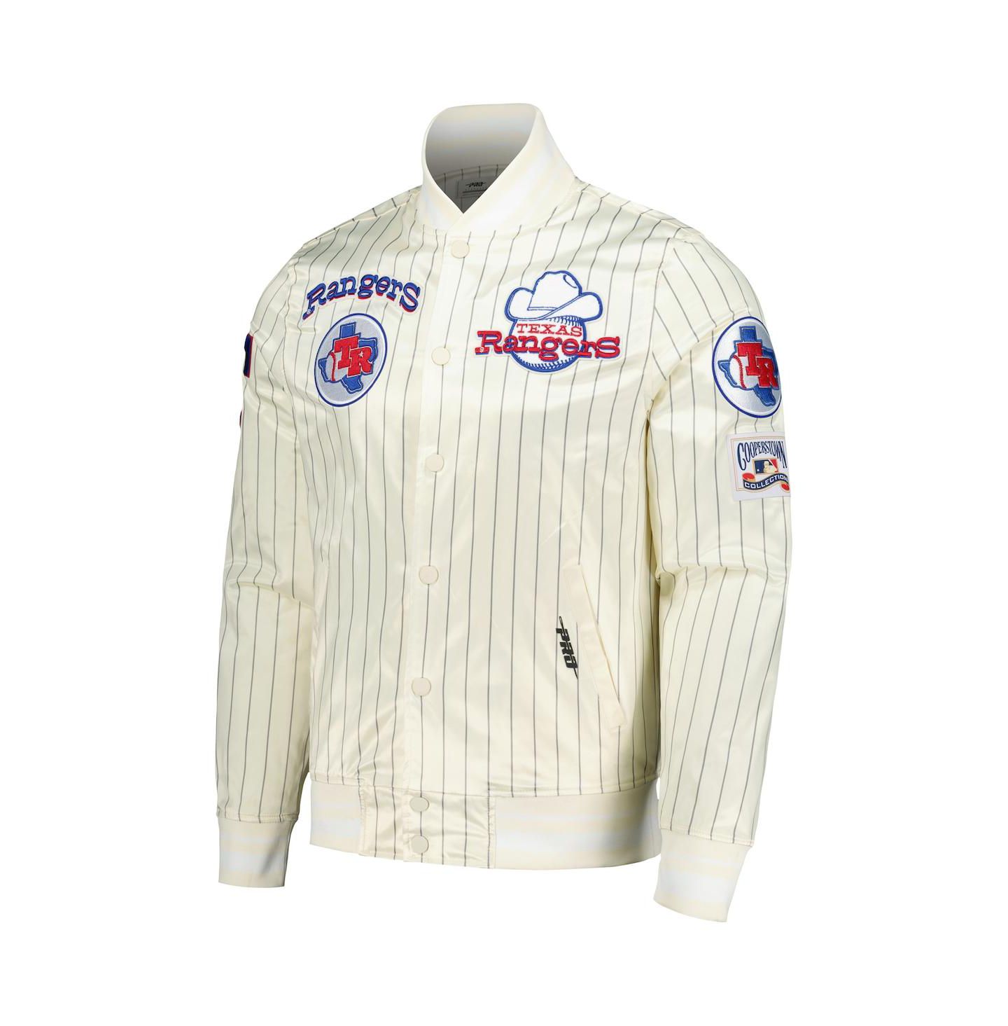 Мужская куртка Pro Standard Cream Texas Rangers Cooperstown Collection Pinstripe Retro Classic Satin Full-Snap — фото 2