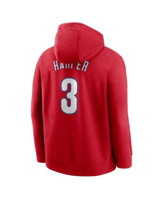 Men's Bryce Harper Red Philadelphia Phillies Player Name Number Club Pullover Hoodie