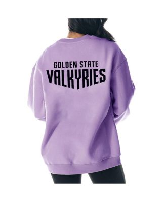 Women's Violet Golden State Valkyries Dye Fleece Pullover Crew Sweatshirt