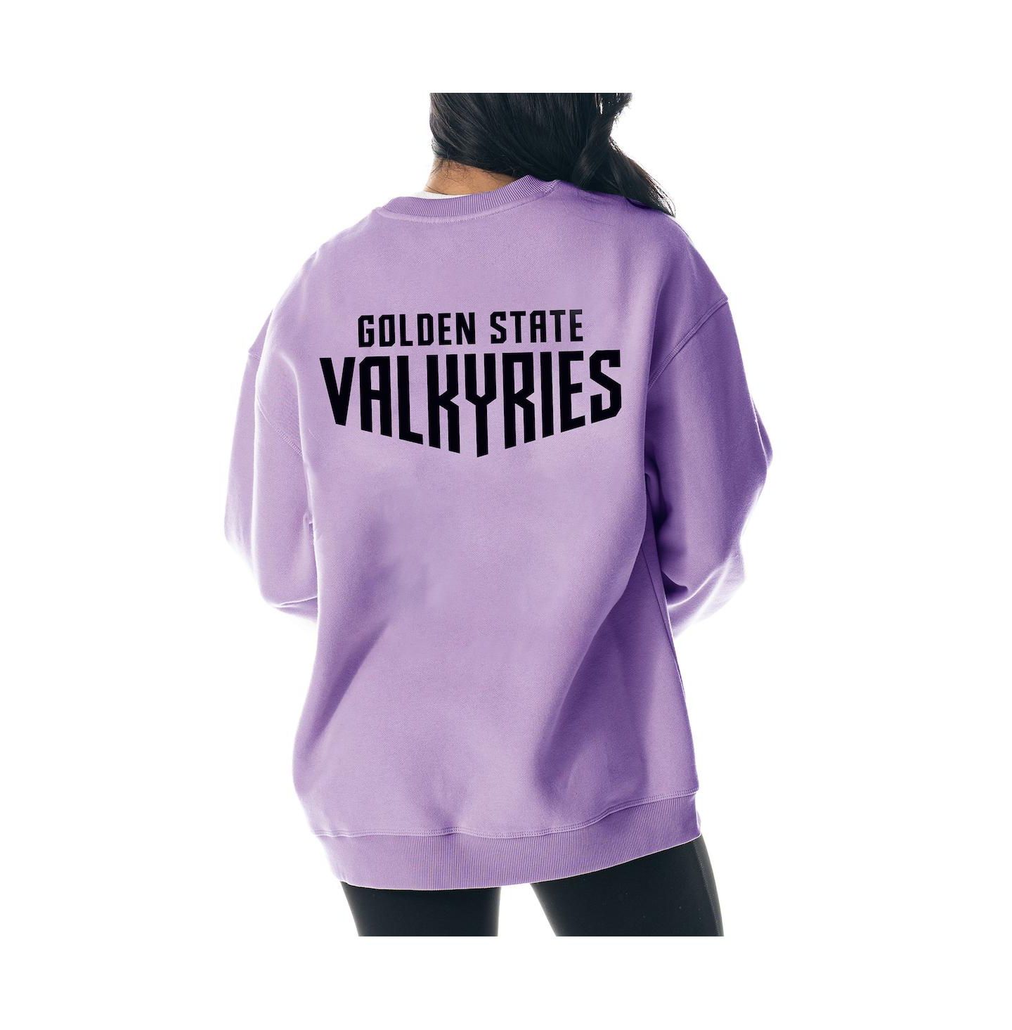 Женская толстовка The Wild Collective Violet Golden State Valkyries Dye Fleece Pullover Crew — фото 2