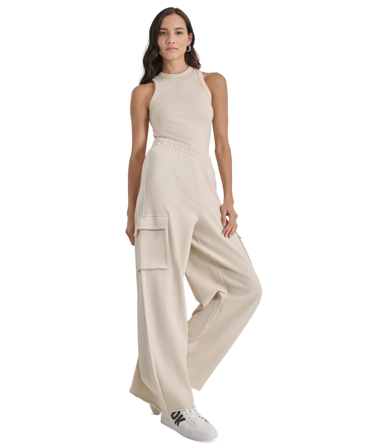 Dkny Jeans Women's Wide-Leg Cargo Sweatpants