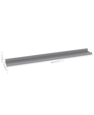 Wall Shelves 4 pcs Gray 31.5"x3.5"x1.2"
