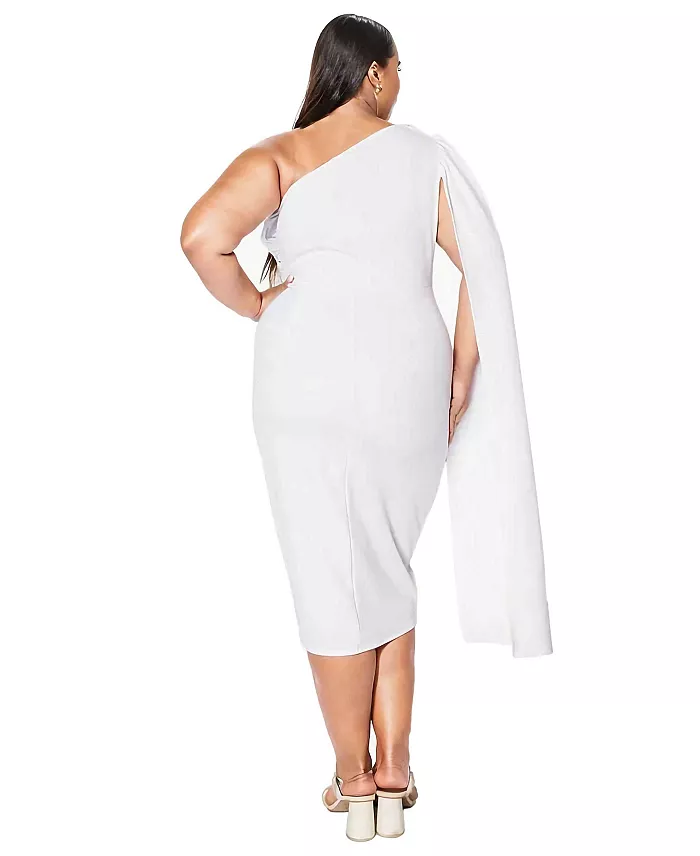Plus Size Spade One Shoulder Cape Dress - thumbnail 9