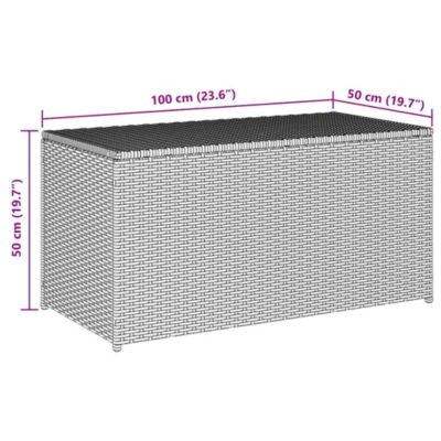 Patio Storage Box Poly Rattan 39.4&amp;#x22;x19.7&amp;#x22;x19.7&amp;#x22; Gray