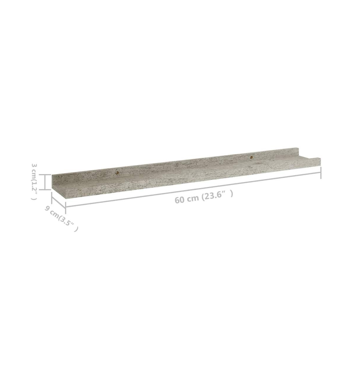 vidaXL Wall Shelves 4 pcs Concrete23.6
