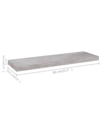 Wall Shelf Concrete grey Honeycomb MDF, metal 31.5 x 9.3 x 1.5 in