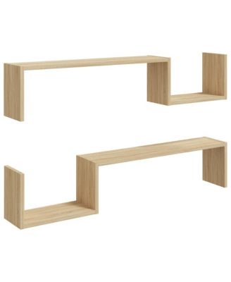 Wall Shelves 2 pcs Sonoma Oak 39.4"x5.9"x7.9" Engineered Wood