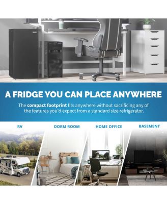 3.3 Cu. Ft. Compact Mini Refrigerator with Freezer, Can Dispenser