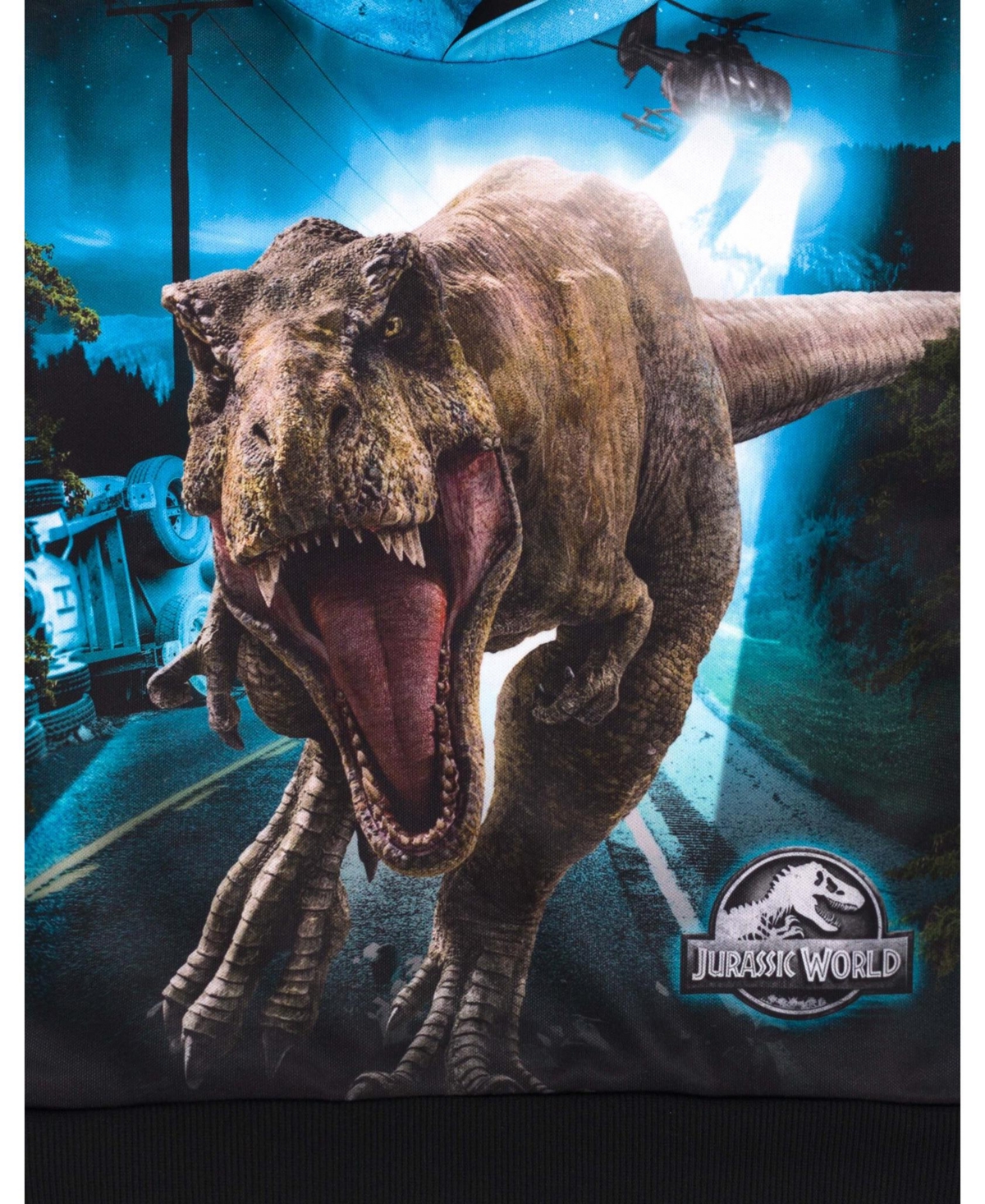 Jurassic World Boys Jurassic Park Blue T-Rex Fleece Pullover Hoodie to