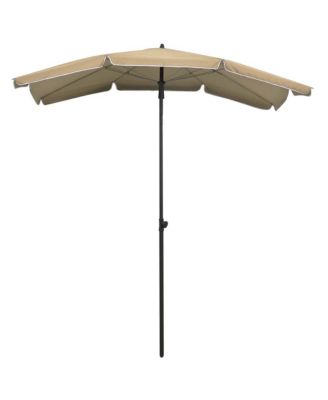 Garden Parasol with Pole 78.7"x51.2" Taupe