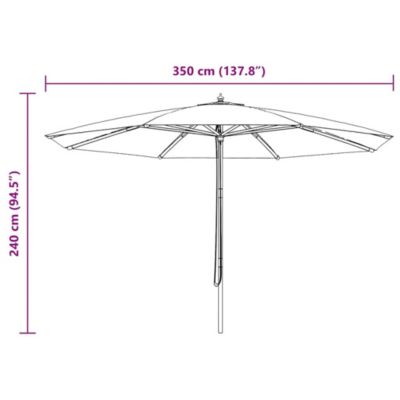 Garden Parasol with Wooden Pole 137.8" Burgundy