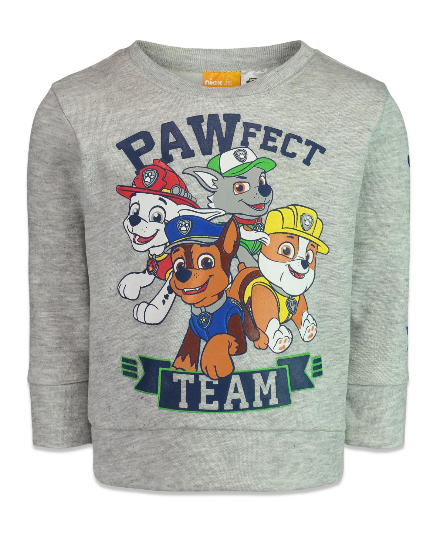 Толстовка Paw Patrol Chase Marshall Rubble Fleece Sweatshirt для мальчиков-малышей, цвет: Светлый меланжевый серый — фото 1