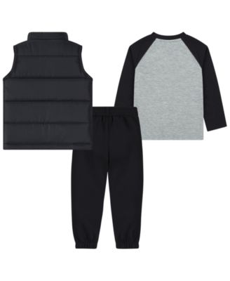 Toddler Boys Solid Vest, Long Sleeve Tee and Pants, 3-Piece Set