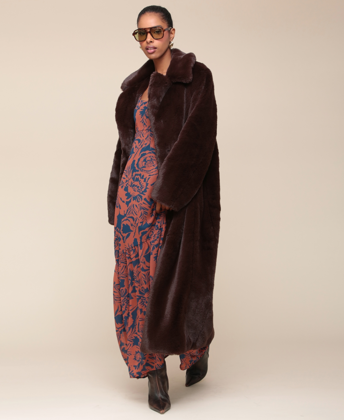 Avec Les Filles Women's Printed Spaghetti-Strap Dress