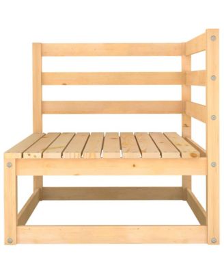 Patio 2-Seater Sofa with Cushions Solid Wood Pine