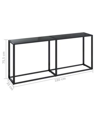 Console Table Black 70.9"x13.8"x29.7" Tempered Glass