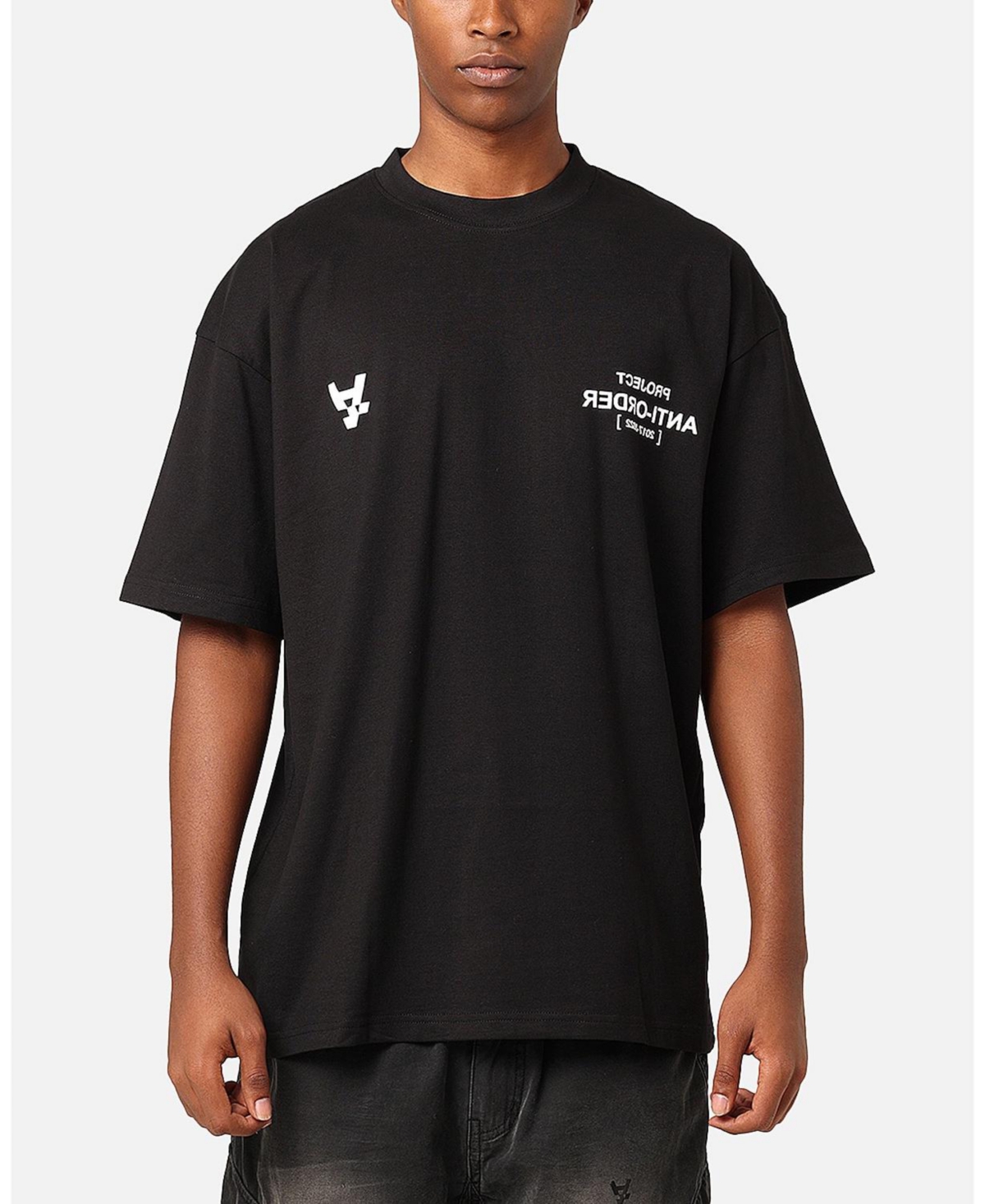 Men's Project Anti T-Shirt, Black Acidwash - Black